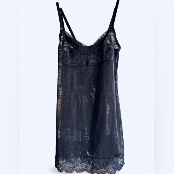 Studio LaPerla Womens Black Sheer Lace Camisole Lingerie Feminine Goth 2 - Picture 2 of 11